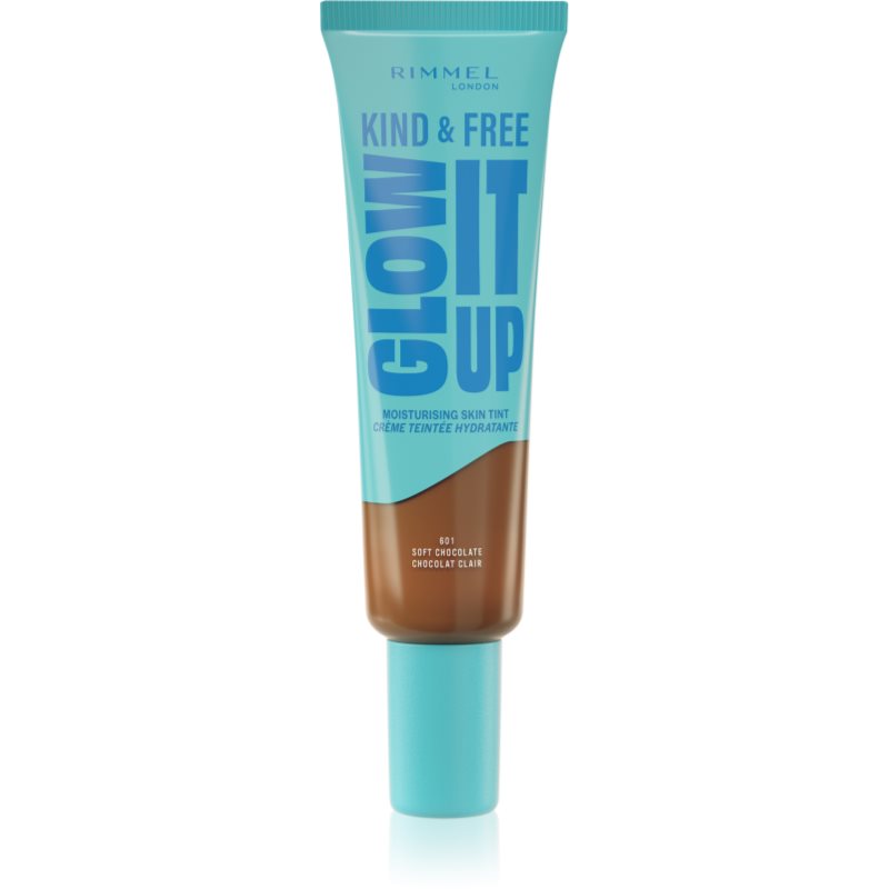 Rimmel Kind & Free Glow It Up machiaj ușor de hidratare culoare 601 Soft Chocolate 30 ml