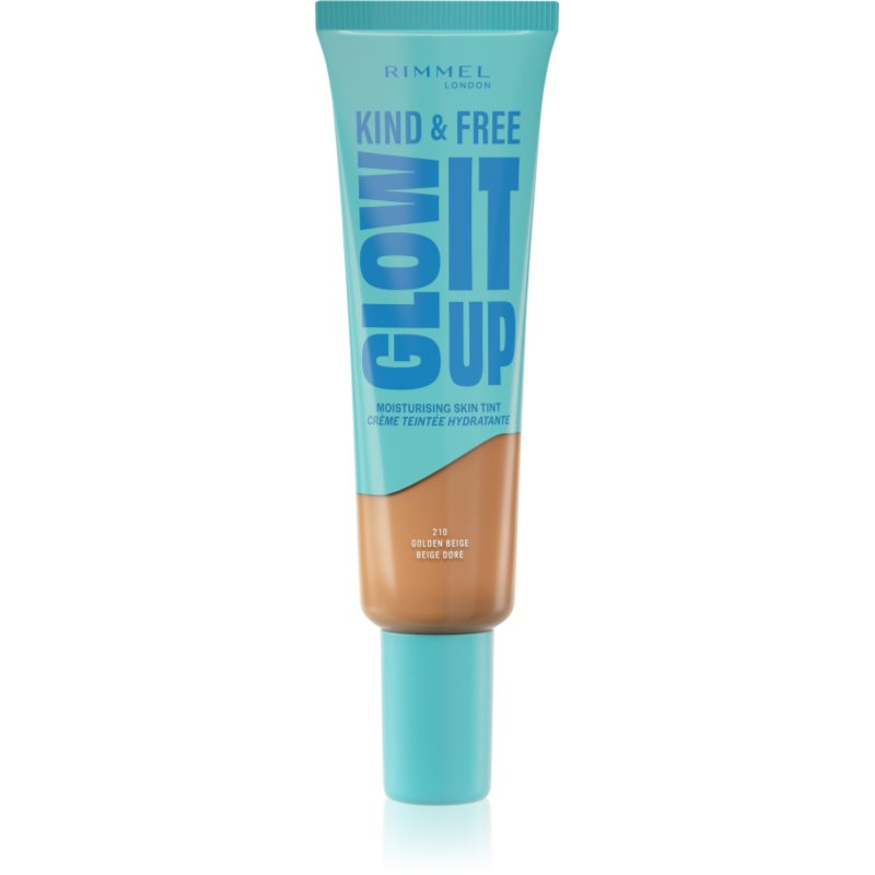 Rimmel Kind & Free Glow It Up machiaj ușor de hidratare culoare 210 Golden Beige 30 ml