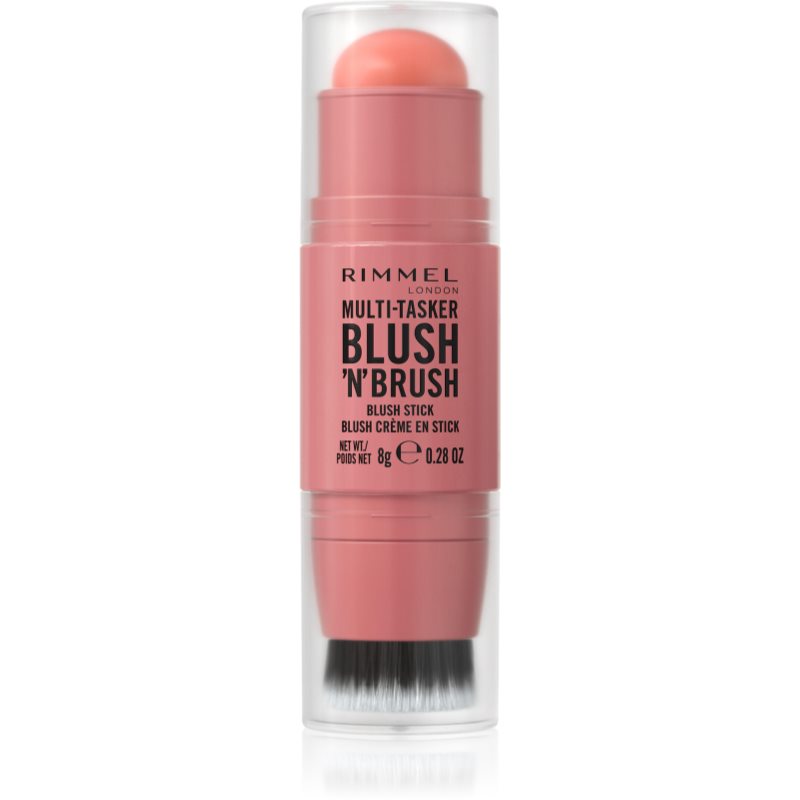 Rimmel Multi-Tasker Blush'N'brush blush stick cu pensulă culoare 100 Cotton Candy 8 g