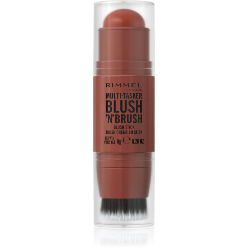 Rimmel Multi-Tasker Blush\'N\'brush blush stick cu pensulă culoare 350 Roasted Peach 8 g