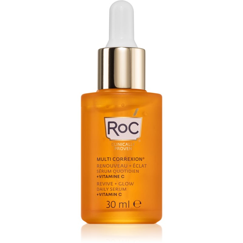 Roc Multi Correxion Revive + Glow Ser Stralucire Cu Vitamina C Pentru Fata Si Gat 30 Ml