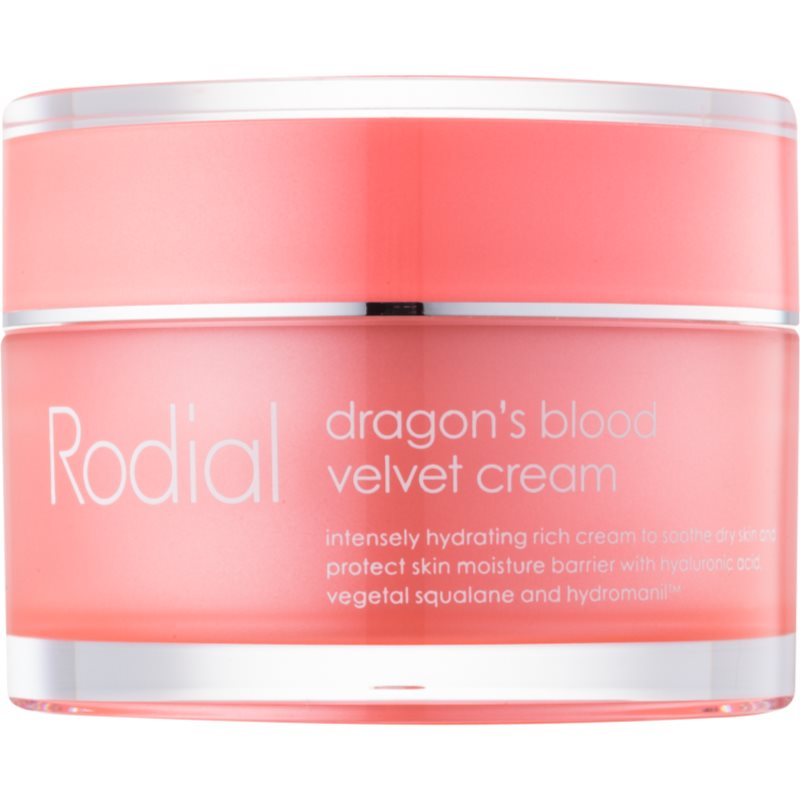 Rodial Dragon's Blood Velvet Cream Crema De Fata Cu Acid Hialuronic Pentru Tenul Uscat 50 Ml