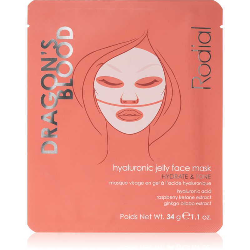 Rodial Dragon\'s Blood Hyaluronic Jelly Face Mask mască intensă cu hidrogel cu acid hialuronic 34 g