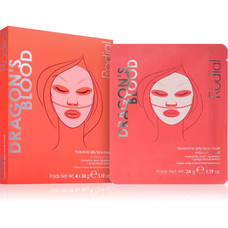 Rodial Dragon\'s Blood Hydrogel Jelly Face Mask mască intensă cu hidrogel 4x34 g