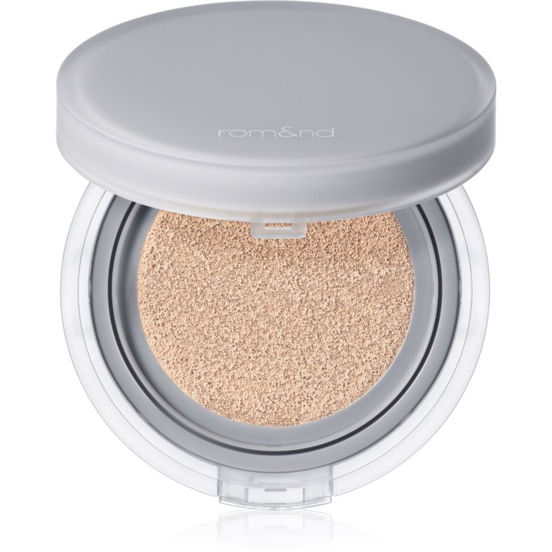 rom&nd Nu Zero Cushion fond de ten lejer, protector și matifiant, în aplicator din burete pentru o piele mai luminoasa culoare 02 Pure 21 15 g