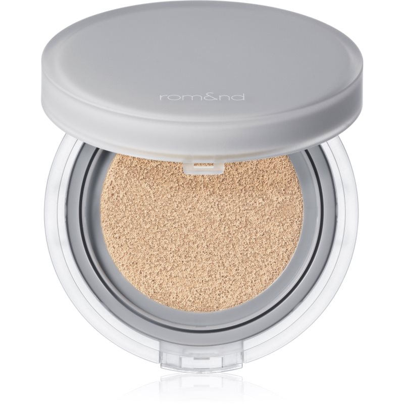 rom&nd Nu Zero Cushion fond de ten lejer, protector și matifiant, în aplicator din burete pentru o piele mai luminoasa culoare 03 Natural 21 15 g