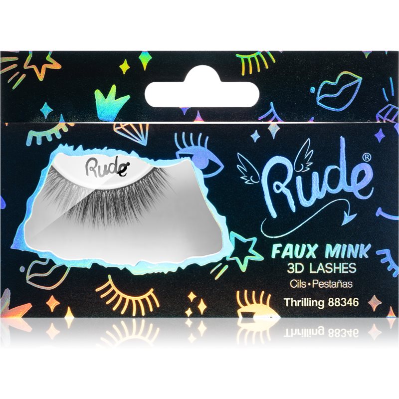 Rude Cosmetics Essential Faux Mink 3D Lashes Pentru fixarea genelor tip Thrilling 2 buc