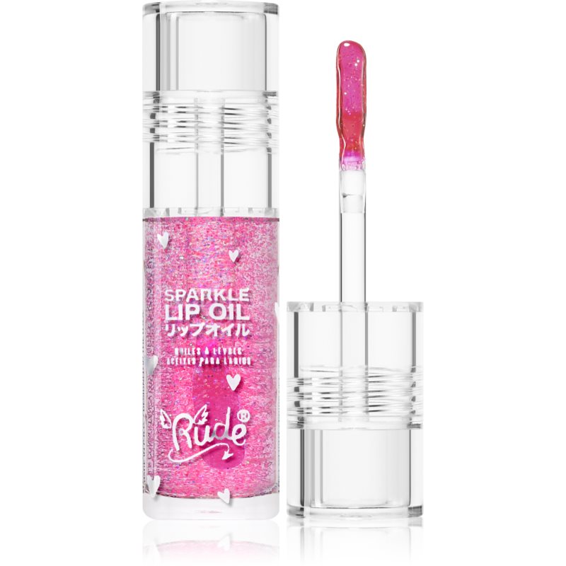 Rude Cosmetics Manga Collection Sparkle Lip Oil ulei nuanțator pentru buze cu efect de hidratare culoare Strawberry 4 g