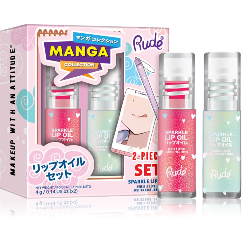 Rude Cosmetics Manga Collection set îngrijire buze Watermelon And Mint Duo 2x2 g