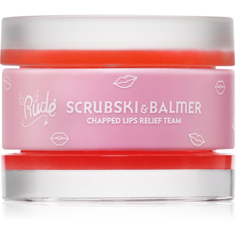 Rude Cosmetics Scrubski & Balmer balsam și exfoliant pentru buze culoare Juicy Peach 7.5 g