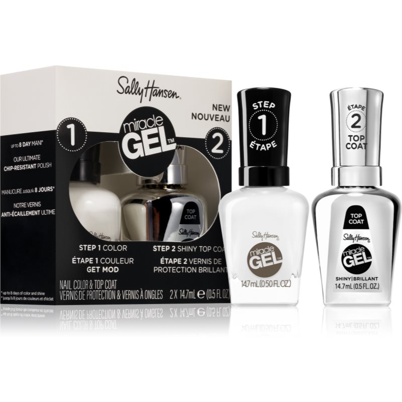 Sally Hansen Miracle Gel™ set de lacuri de unghii și top coat culoare 900 Get Mod