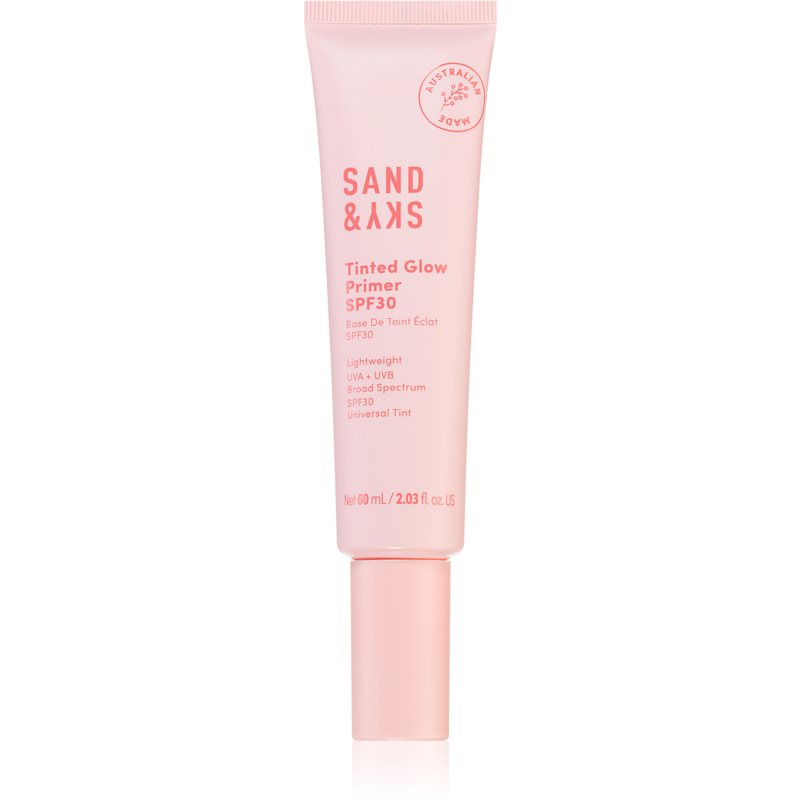Sand & Sky Tinted Glow Primer Spf 30 Fluid Protector Tonifiant Pentru Fata Spf 30 60 Ml