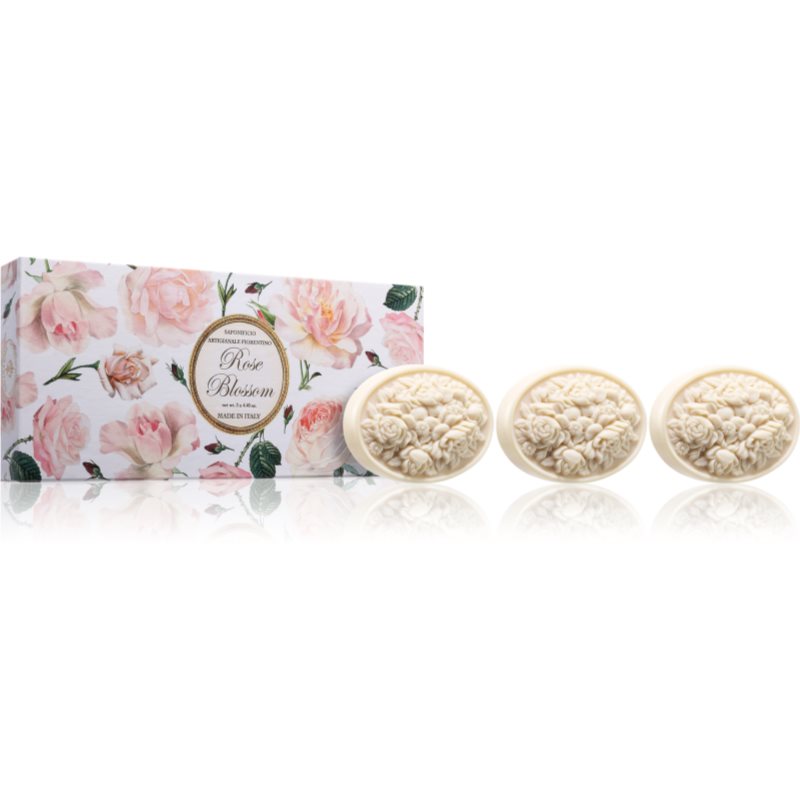 Saponificio Artigianale Fiorentino Rose Blossom Set set de săpunuri solide 3x125 g