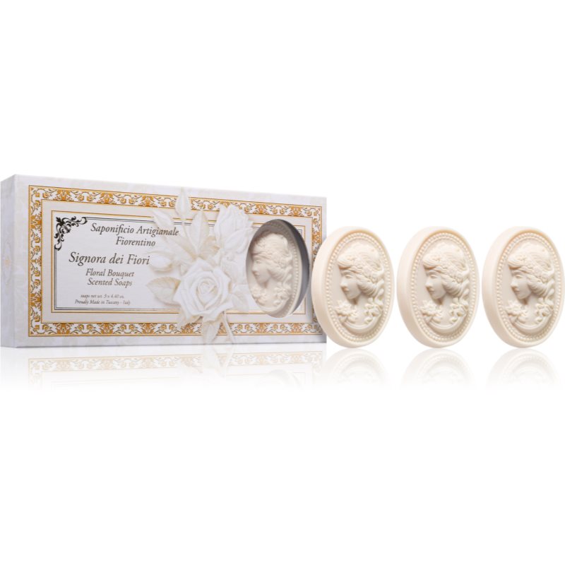 Saponificio Artigianale Fiorentino White Cameo Set set de săpunuri solide 3x125 g