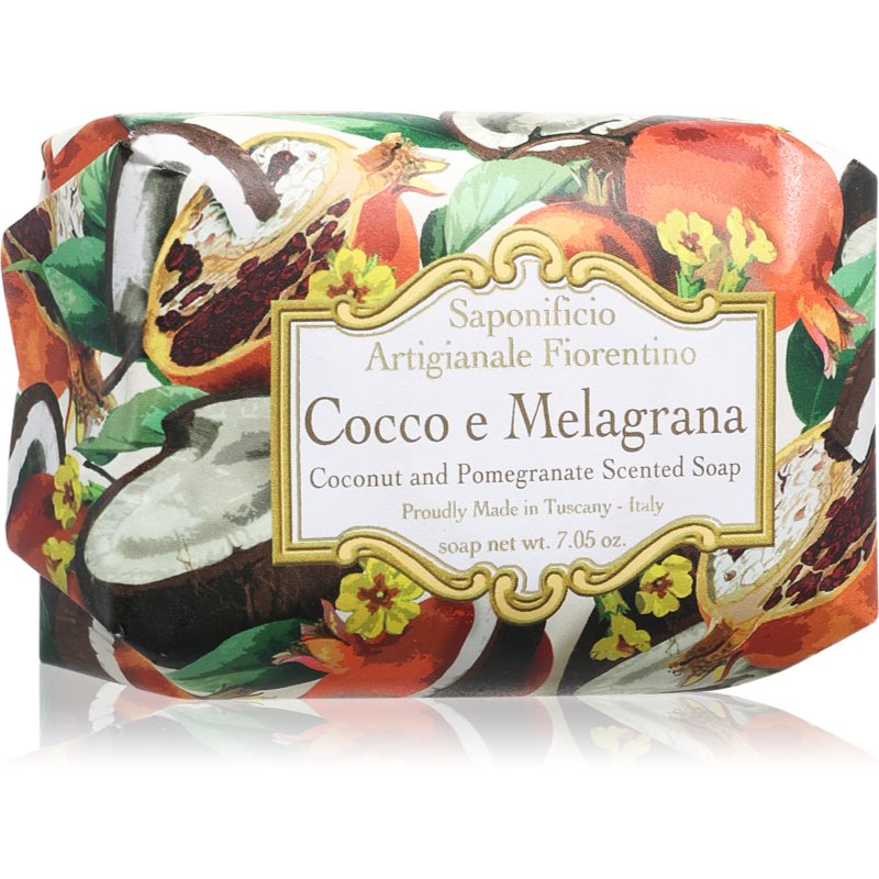 Saponificio Artigianale Fiorentino Coconut and Pomegranate Perfumed Soap Sapun natural 200 g