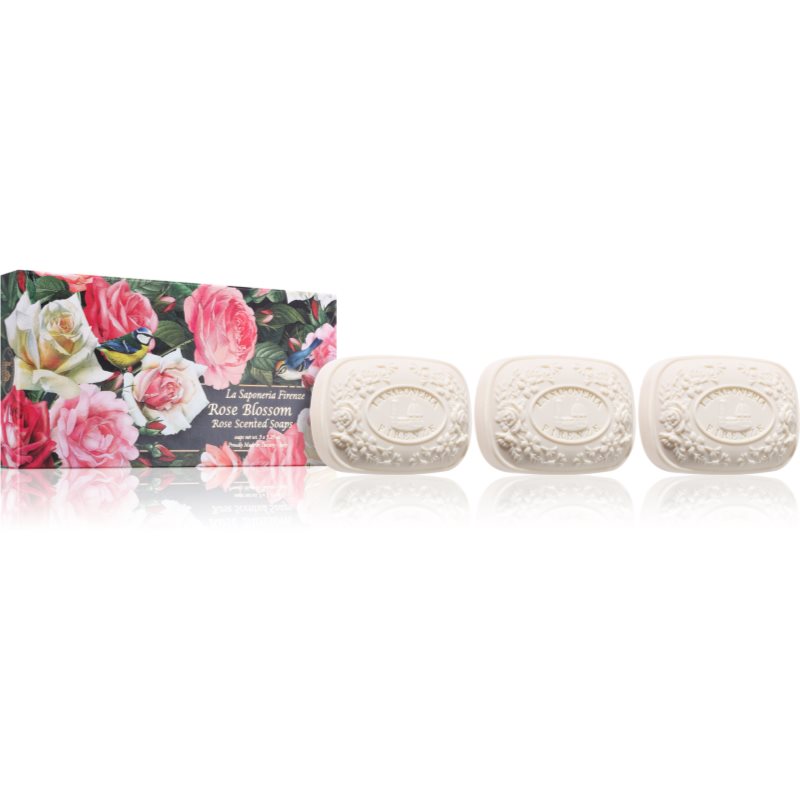 Saponificio Artigianale Fiorentino Rose Blossom Set set de săpunuri solide 3x150 g