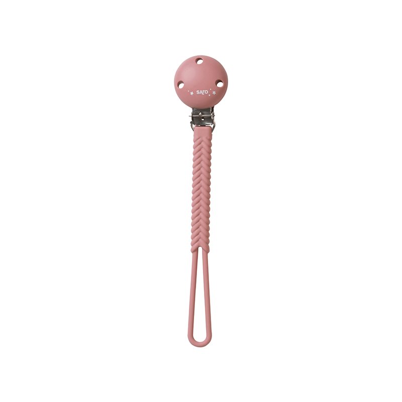 Saro Baby Braided Silicone Pacifier Holder clips pentru suzetă Blossom 1 buc