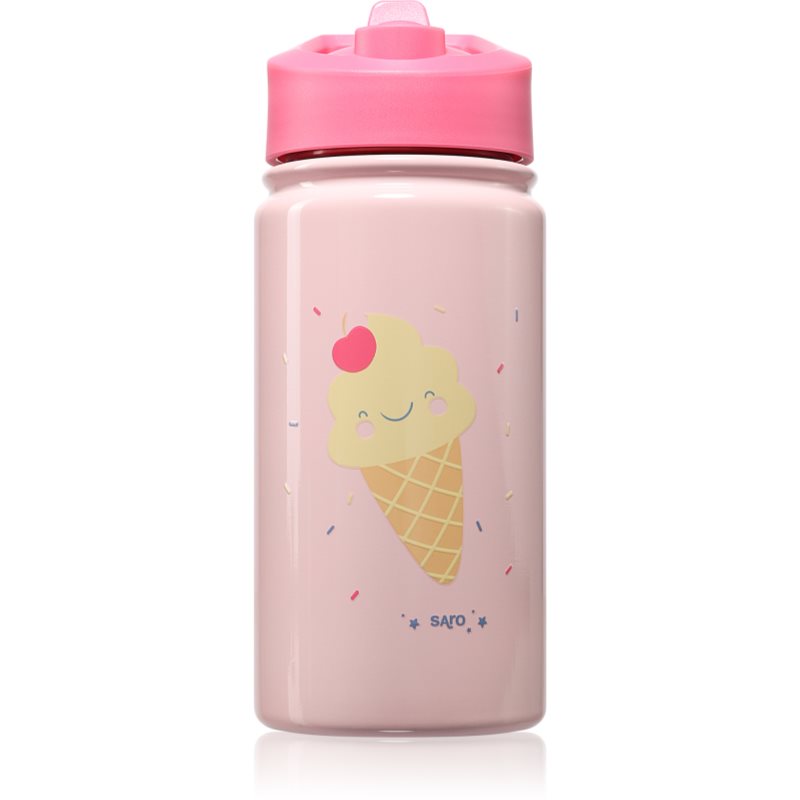 Saro Baby Thermos Bottle with Straw termos cu pai Pink 350 ml