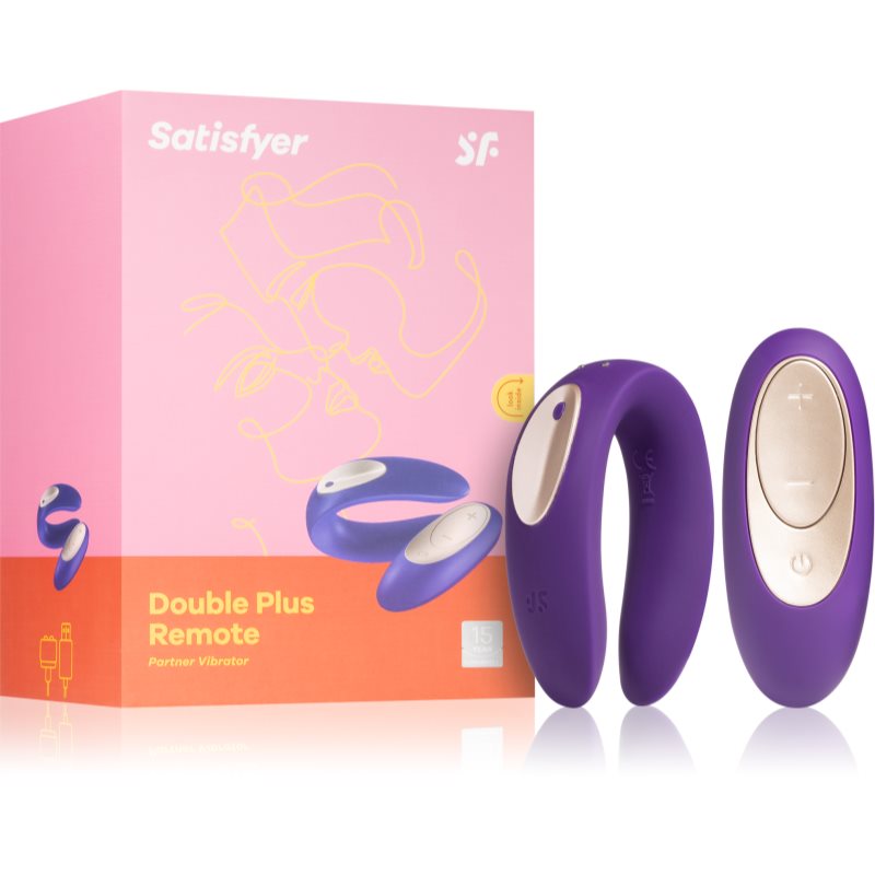 Satisfyer Double Plus Remote vibrator pentru cuplu 9 cm