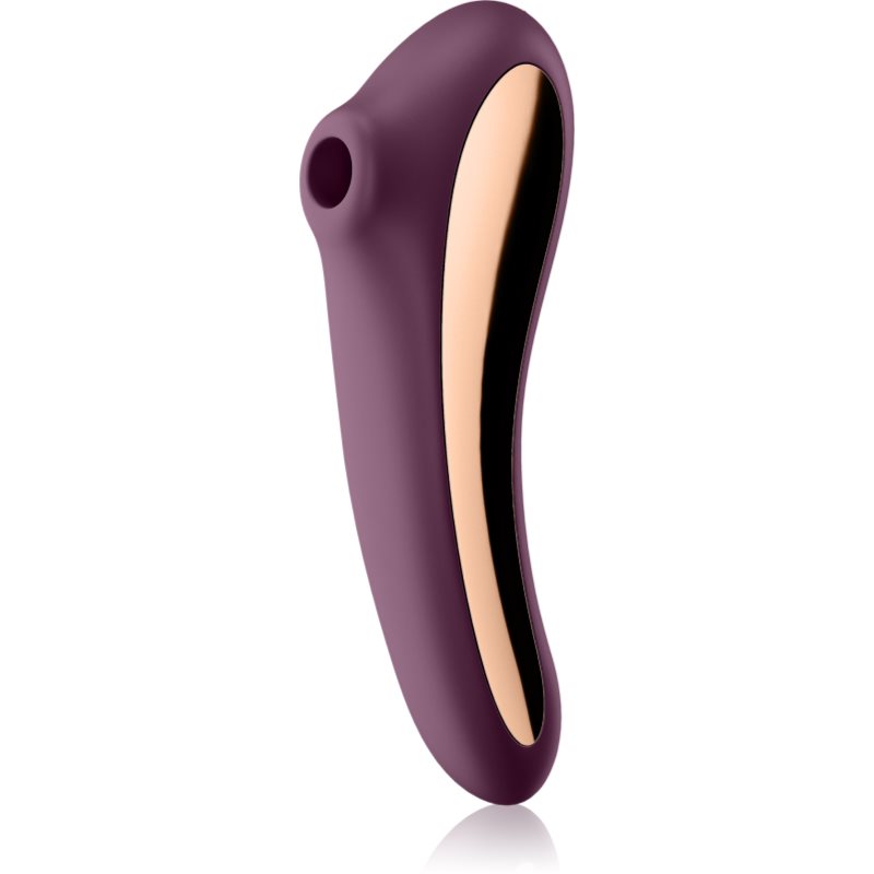 Satisfyer Dual KISS vibrator cu stimularea clitorisului Wine red 18,8 cm