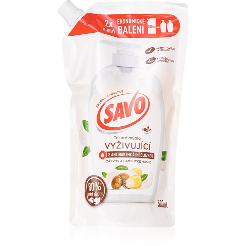 Savo Shea Butter & Ginger Săpun lichid pentru mâini rezervă 500 ml