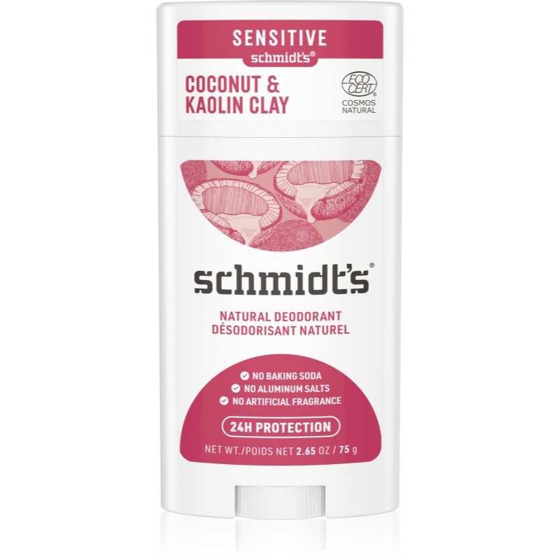 Schmidt\'s Coconut & Kaolin Clay deodorant stick 24 de ore 75 g