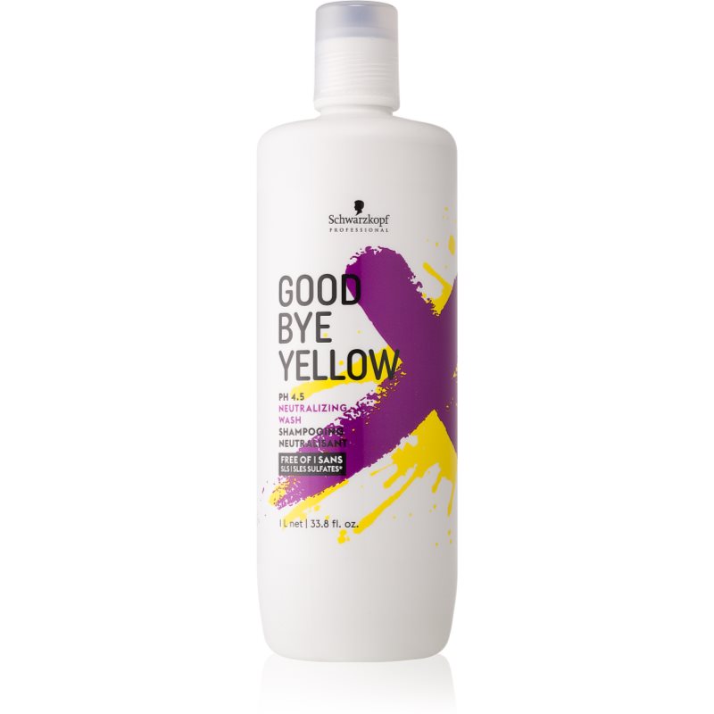 Schwarzkopf Professional Goodbye Yellow șampon pentru neutralizarea tonurilor de galben pentru par vopsit sau suvitat 1000 ml