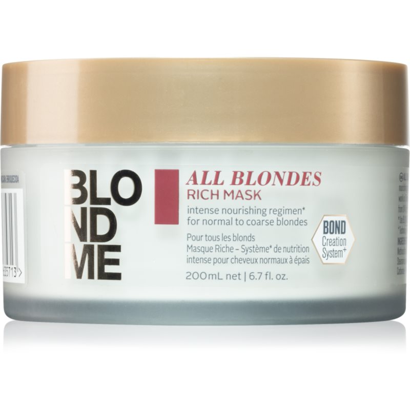 Schwarzkopf Professional Blondme All Blondes Rich masca hranitoare pentru par aspru. 200 ml