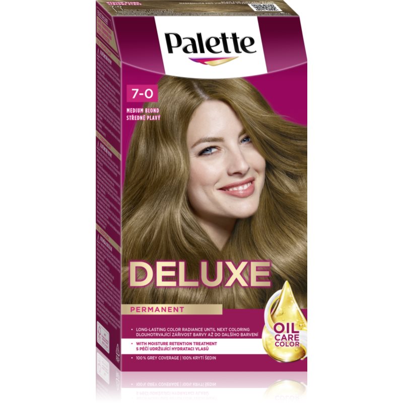 Schwarzkopf Palette Deluxe Culoare permanenta pentru par culoare 7-0 (400) Medium Blonde 1 buc