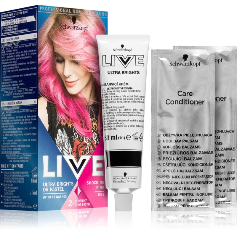 Schwarzkopf LIVE Ultra Brights or Pastel vopsea de par semi-permanenta culoare 093 Shocking Pink