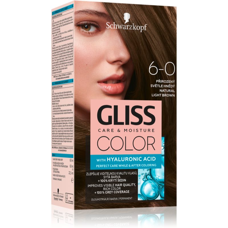 Schwarzkopf Gliss Color Culoare permanenta pentru par culoare 6-0 Natural Light Brown 1 buc