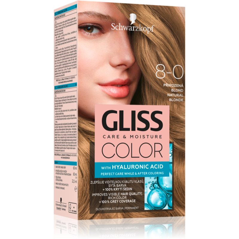 Schwarzkopf Gliss Color Culoare permanenta pentru par culoare 8-0 Natural Blonde 1 buc