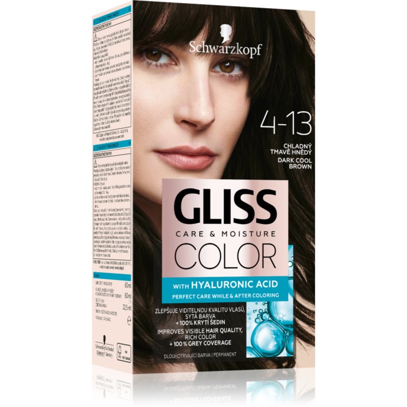 Schwarzkopf Gliss Color Culoare permanenta pentru par culoare 4-13 Dark Cool Brown 1 buc