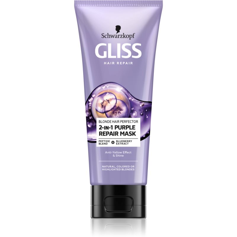 Schwarzkopf Gliss Blonde Hair Perfector masca de par regeneratoare pentru iluminarea părului sau pentru părul cu șuvițe 200 ml