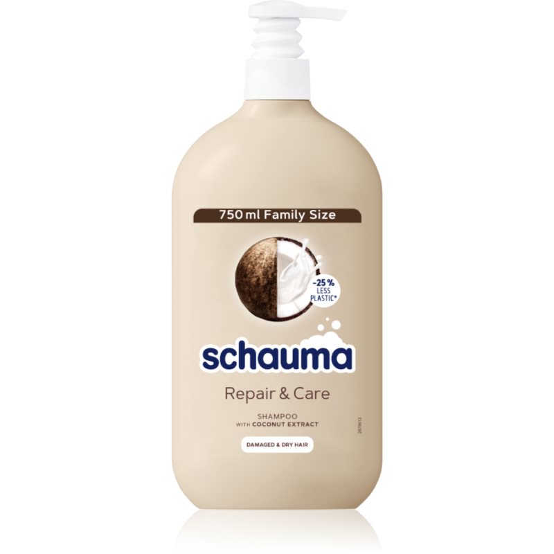 Schwarzkopf Schauma Repair & Care Sampon pentru par uscat si deteriorat cu cocos 750 ml