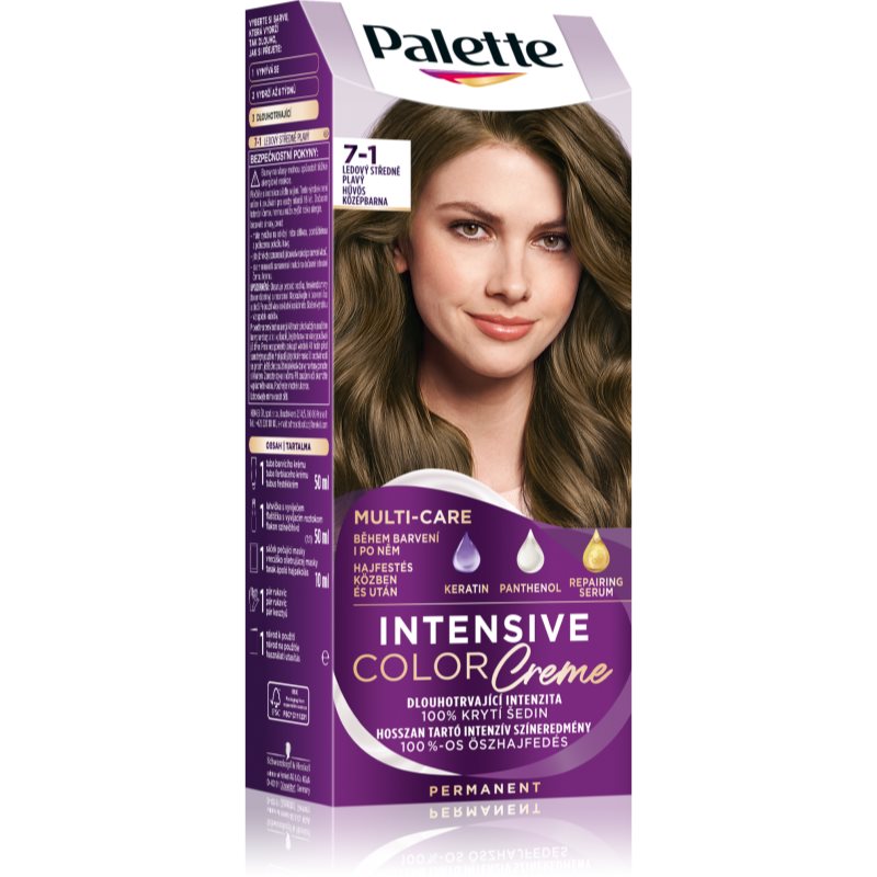 Schwarzkopf Palette Intensive Color Creme Culoare permanenta pentru par culoare 7-1 Cool Middle Blonde 1 buc