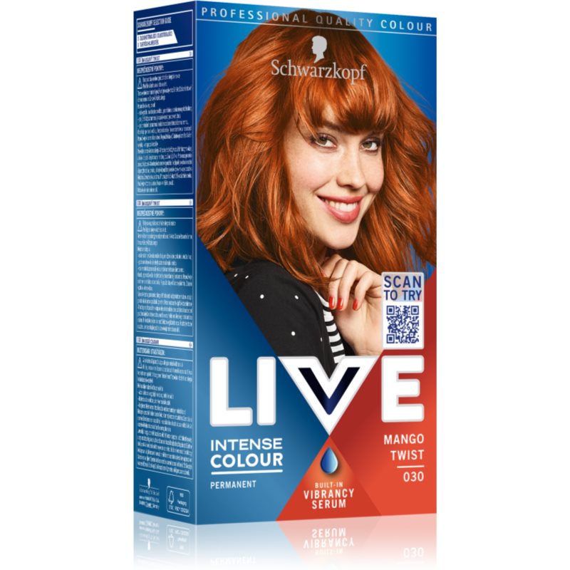 Schwarzkopf LIVE Intense Colour Culoare permanenta pentru par culoare 030 Mango Twist 1 buc