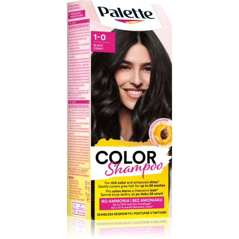 Schwarzkopf Palette Color Shampoo șampon nuanțator culoare 1-0 (113) Black 50 ml