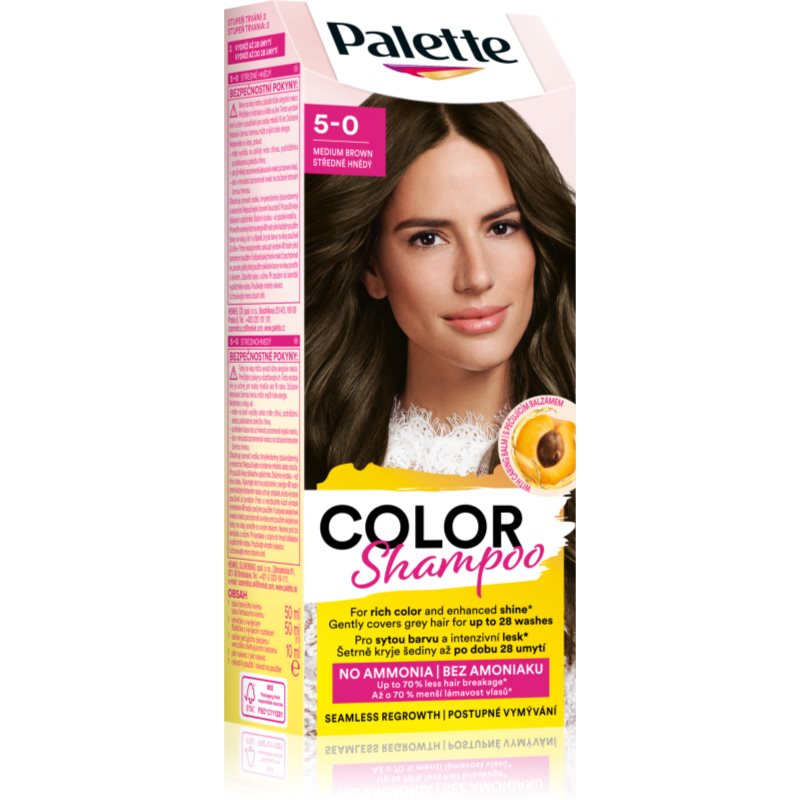 Schwarzkopf Palette Color Shampoo șampon nuanțator culoare 5-0 Medium Brown 50 ml