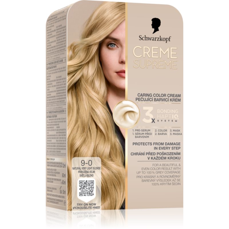 Schwarzkopf Creme Supreme Culoare permanenta pentru par culoare 9-0 Natural Very Light Blonde 60 ml