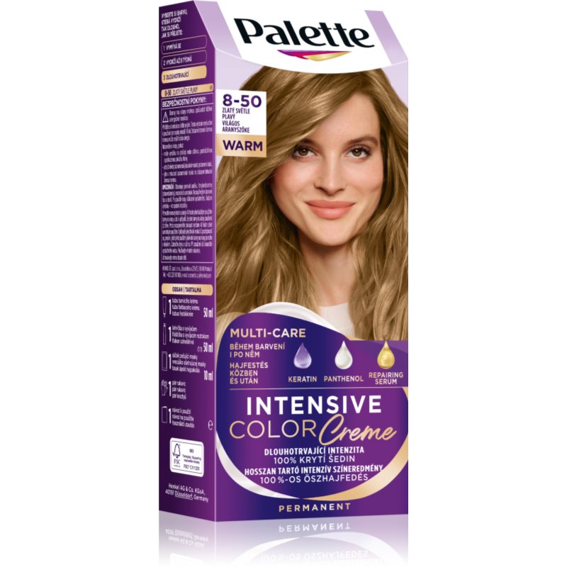 Schwarzkopf Palette Intensive Color Creme Culoare permanenta pentru par culoare 8-50 Light Golden Blonde 1 buc