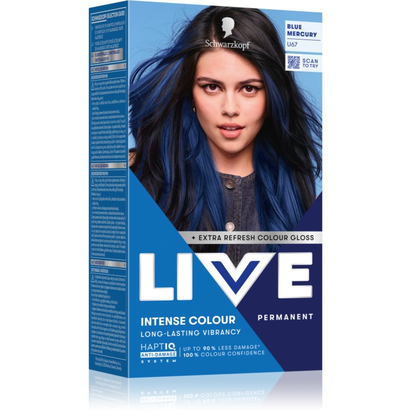 Schwarzkopf LIVE Intense Colour Culoare permanenta pentru par culoare U67 Blue Mercury 1 buc