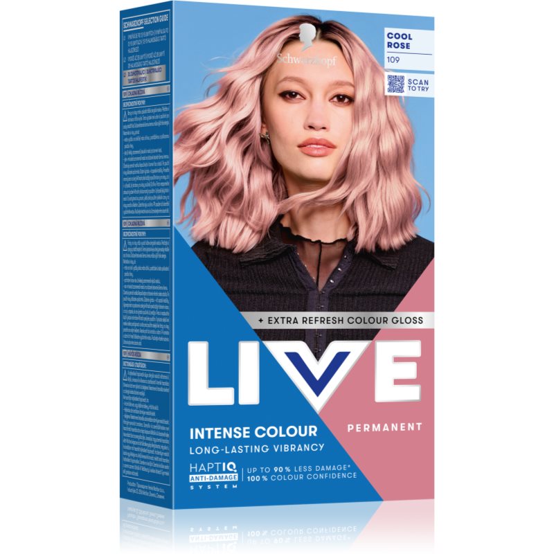 Schwarzkopf LIVE Intense Colour Culoare permanenta pentru par culoare 109 Cool Rose 1 buc