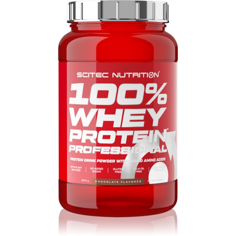 Scitec Nutrition 100% Whey Protein Professional proteine din zer cu enzime digestive aroma Chocolate 920 g