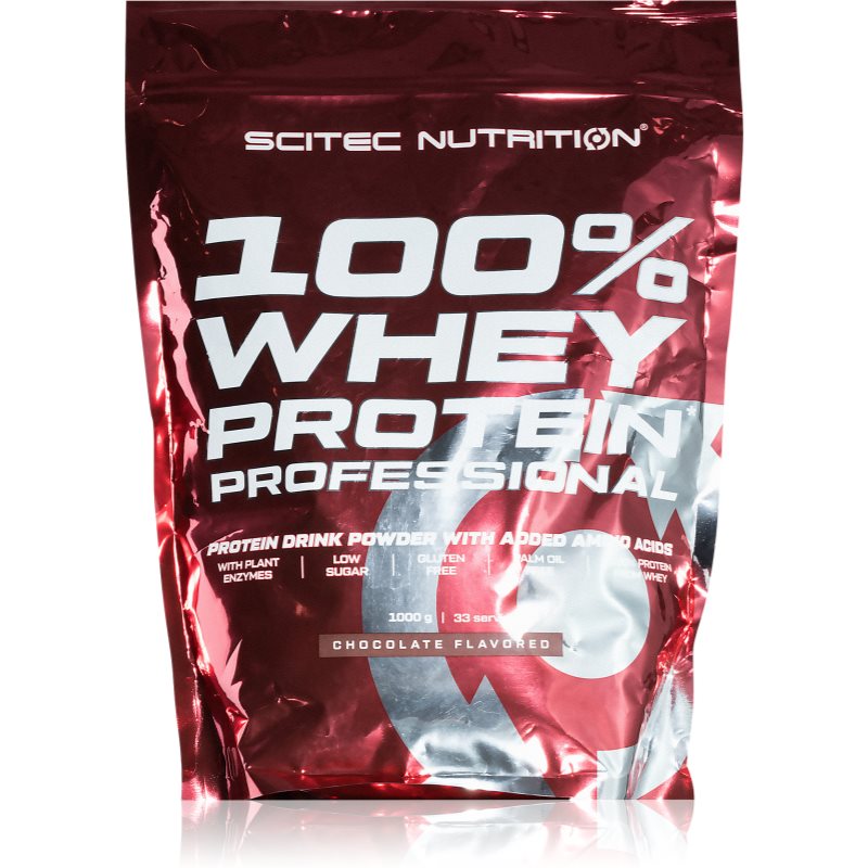 Scitec Nutrition 100% Whey Protein Professional proteine din zer cu enzime digestive aroma Chocolate 1000 g