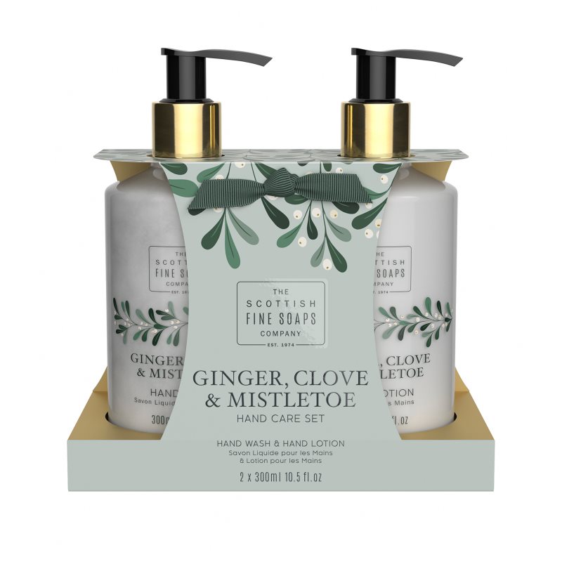 Scottish Fine Soaps Ginger, Clove & Mistletoe Hand Care Set set cadou de maini