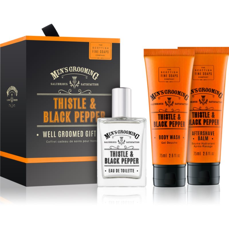 Scottish Fine Soaps Men’s Grooming Thistle & Black Pepper set cadou pentru bărbați