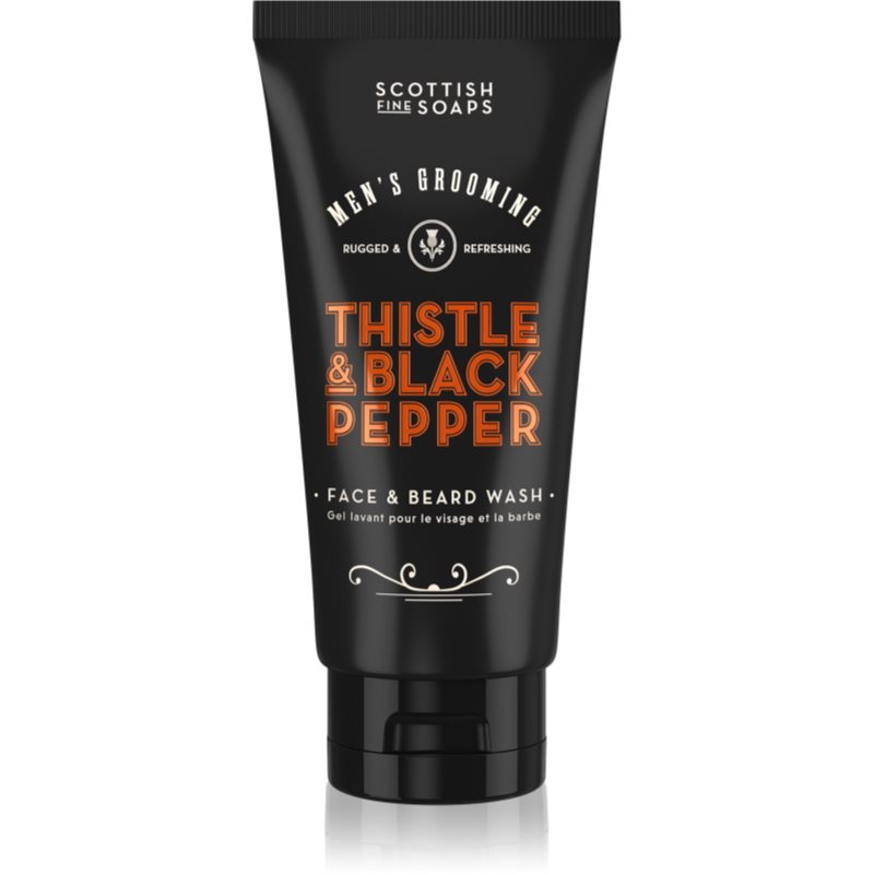 Scottish Fine Soaps Thistle & Black Pepper gel de curățare pentru față și barbă 150 ml