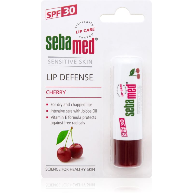 Sebamed Sensitive Skin Lip Defense balsam protector de buze SPF 30 Cherry 4.7 g