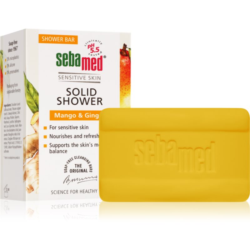 Sebamed Sensitive Skin Solid Shower syndet nutritie si hidratare parfum Mango & Ginger 100 g